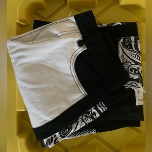 Paisley Print Patchwork Print Boyfriend Jeans🆕